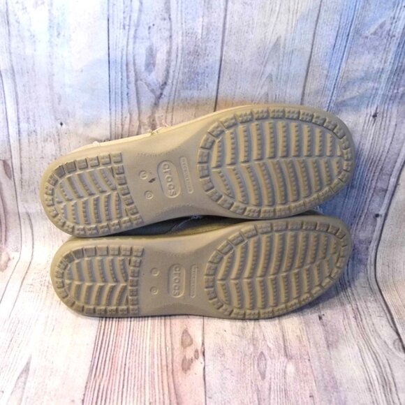 CROCS Santa Cruz Khaki Canvas Loafers Mens Size 13 - Picture 2 of 7
